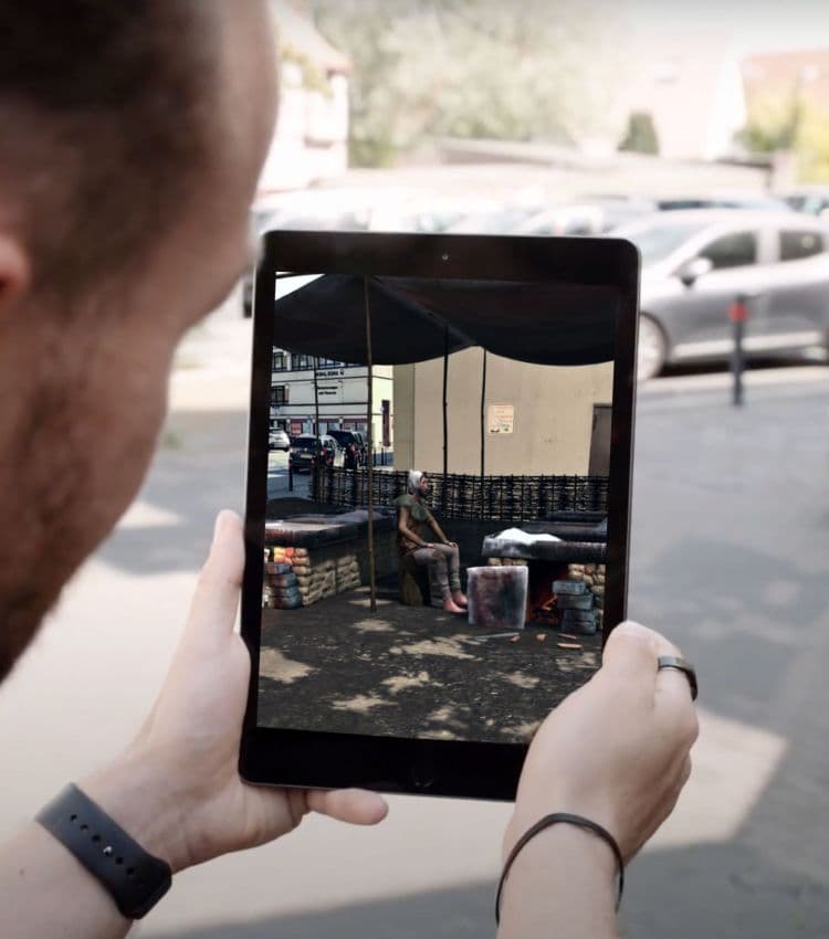 spotAR Augmented Reality auf dem Tablet — historische Szene in Soest